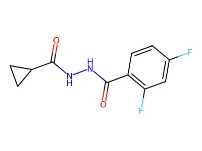 N'-(cyclopropanecarbonyl)-2,4-difluorobenzohydrazide structure