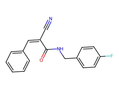 2-cyano-N-[(4-fluorophenyl)methyl]-3-phenylprop-2-enamide structure