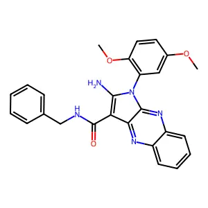 2-amino-N-benzyl-1-(2,5-dimethoxyphenyl)-1H-pyrrolo[2,3-b]quinoxaline-3-carboxamide structure
