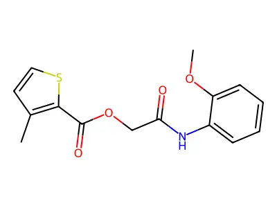 2-((2-Methoxyphenyl)amino)-2-oxoethyl 3-methylthiophene-2-carboxylate structure
