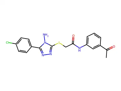 N-(3-acetylphenyl)-2-{[4-amino-5-(4-chlorophenyl)-4H-1,2,4-triazol-3-yl]sulfanyl}acetamide structure
