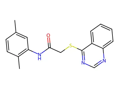 N-(2,5-dimethylphenyl)-2-(quinazolin-4-ylthio)acetamide structure