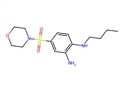 1-N-butyl-4-(morpholine-4-sulfonyl)benzene-1,2-diamine structure