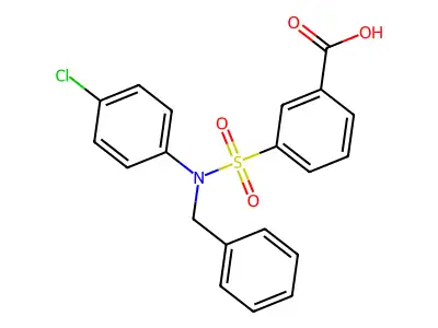 3-[Benzyl(4-chlorophenyl)sulfamoyl]benzoic acid structure