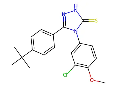 5-(4-tert-butylphenyl)-4-(3-chloro-4-methoxyphenyl)-4H-1,2,4-triazole-3-thiol structure