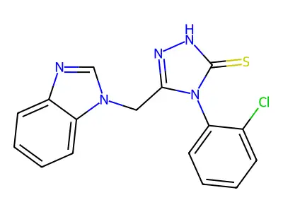 5-(1H-1,3-benzodiazol-1-ylmethyl)-4-(2-chlorophenyl)-4H-1,2,4-triazole-3-thiol structure