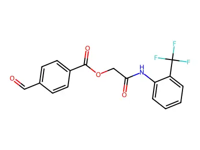 [2-Oxo-2-[2-(trifluoromethyl)anilino]ethyl] 4-formylbenzoate structure