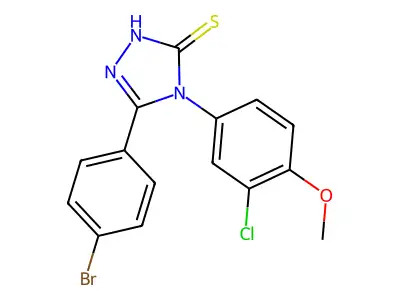 5-(4-bromophenyl)-4-(3-chloro-4-methoxyphenyl)-4H-1,2,4-triazole-3-thiol structure