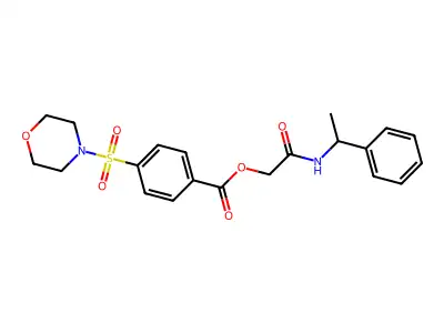 [2-Oxo-2-(1-phenylethylamino)ethyl] 4-morpholin-4-ylsulfonylbenzoate structure