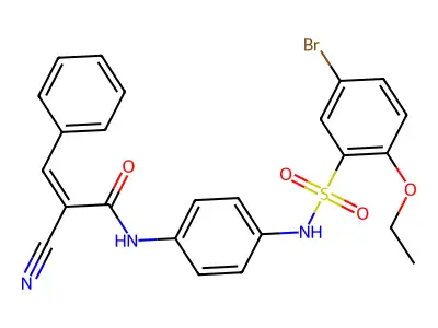N-[4-(5-bromo-2-ethoxybenzenesulfonamido)phenyl]-2-cyano-3-phenylprop-2-enamide structure