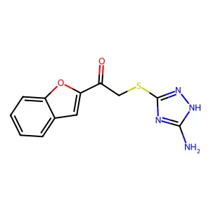 2-[(5-amino-1H-1,2,4-triazol-3-yl)sulfanyl]-1-(1-benzofuran-2-yl)ethanone structure