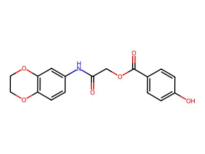 [2-(2,3-Dihydro-1,4-benzodioxin-6-ylamino)-2-oxoethyl] 4-hydroxybenzoate structure
