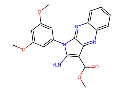 methyl 2-amino-1-(3,5-dimethoxyphenyl)-1H-pyrrolo[2,3-b]quinoxaline-3-carboxylate structure