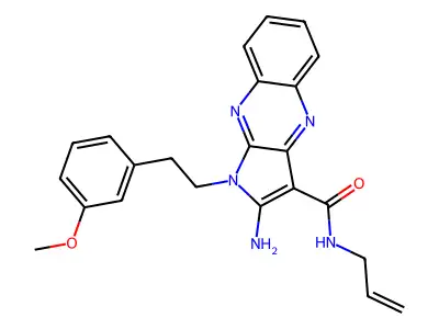 2-amino-1-[2-(3-methoxyphenyl)ethyl]-N-(prop-2-en-1-yl)-1H-pyrrolo[2,3-b]quinoxaline-3-carboxamide structure