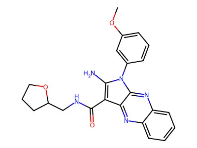 2-amino-1-(3-methoxyphenyl)-N-[(oxolan-2-yl)methyl]-1H-pyrrolo[2,3-b]quinoxaline-3-carboxamide structure