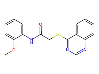 N-(2-methoxyphenyl)-2-(quinazolin-4-ylthio)acetamide structure