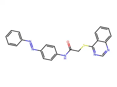 Acetamide, N-[4-(2-phenyldiazenyl)phenyl]-2-(4-quinazolinylthio)- structure