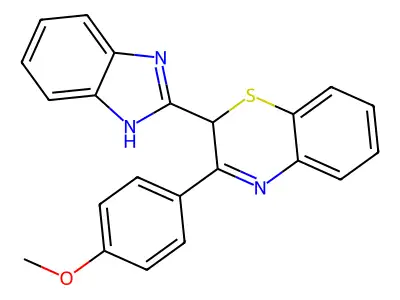 2-(1H-benzo[d]imidazol-2-yl)-3-(4-methoxyphenyl)-2H-benzo[b][1,4]thiazine structure
