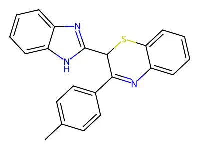 2-(1H-benzo[d]imidazol-2-yl)-3-(p-tolyl)-2H-benzo[b][1,4]thiazine structure