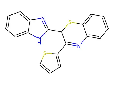 2-(1H-1,3-benzodiazol-2-yl)-3-(thiophen-2-yl)-2H-1,4-benzothiazine structure