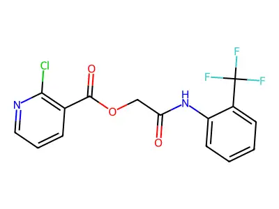 {[2-(Trifluoromethyl)phenyl]carbamoyl}methyl 2-chloropyridine-3-carboxylate structure