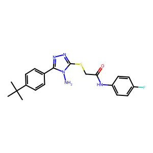 2-{[4-amino-5-(4-tert-butylphenyl)-4H-1,2,4-triazol-3-yl]sulfanyl}-N-(4-fluorophenyl)acetamide structure