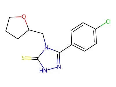 5-(4-Chloro-phenyl)-4-(tetrahydro-furan-2-ylmethyl)-4H-[1,2,4]triazole-3-thiol structure