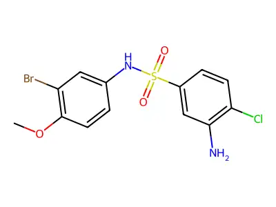 3-amino-N-(3-bromo-4-methoxyphenyl)-4-chlorobenzene-1-sulfonamide structure