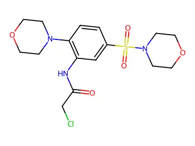 2-Chloro-N-[5-(morpholine-4-sulfonyl)-2-morpholin-4-yl-phenyl]-acetamide structure