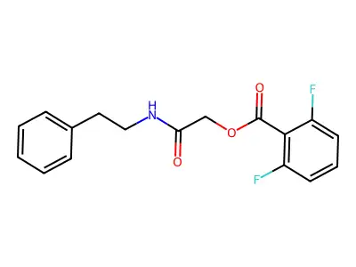 [(2-Phenylethyl)carbamoyl]methyl 2,6-difluorobenzoate structure