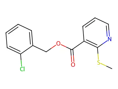 (2-Chlorophenyl)methyl 2-methylsulfanylpyridine-3-carboxylate structure