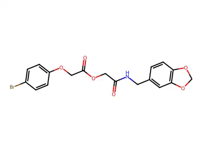 [2-(1,3-Benzodioxol-5-ylmethylamino)-2-oxoethyl] 2-(4-bromophenoxy)acetate structure