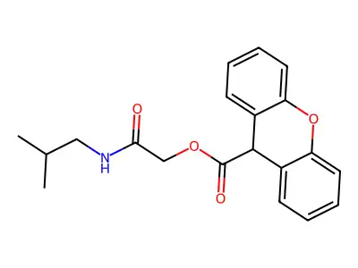 [2-(2-methylpropylamino)-2-oxoethyl] 9H-xanthene-9-carboxylate structure