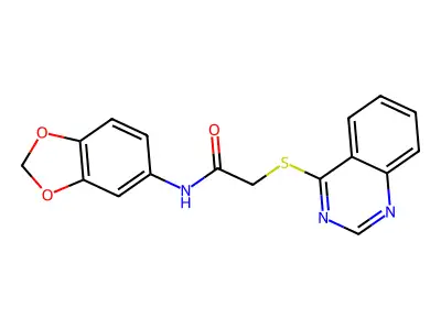 N-(benzo[d][1,3]dioxol-5-yl)-2-(quinazolin-4-ylthio)acetamide structure