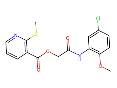 2-((5-Chloro-2-methoxyphenyl)amino)-2-oxoethyl 2-(methylthio)nicotinate structure