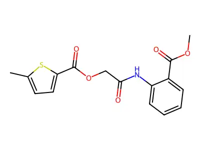 {[2-(Methoxycarbonyl)phenyl]carbamoyl}methyl 5-methylthiophene-2-carboxylate structure
