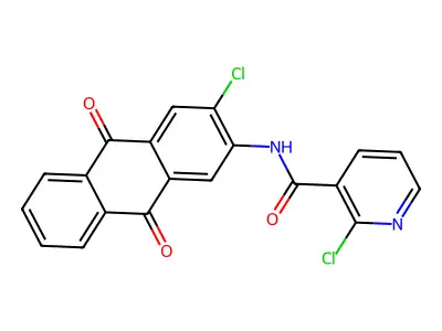 2-chloro-N-(3-chloro-9,10-dioxoanthracen-2-yl)pyridine-3-carboxamide structure