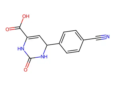 6-(4-Cyanophenyl)-1,2,3,6-tetrahydro-2-oxo-4-pyrimidinecarboxylic acid structure