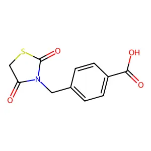 4-[(2,4-Dioxo-1,3-thiazolidin-3-yl)methyl]benzoic acid structure