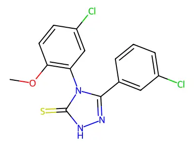 4-(5-chloro-2-methoxyphenyl)-5-(3-chlorophenyl)-4H-1,2,4-triazole-3-thiol structure