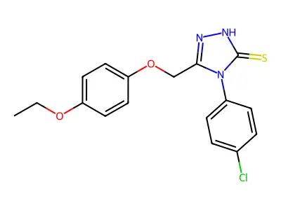 4-(4-chlorophenyl)-5-(4-ethoxyphenoxymethyl)-4H-1,2,4-triazole-3-thiol structure
