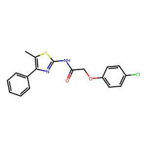 2-(4-chlorophenoxy)-N-(5-methyl-4-phenyl-1,3-thiazol-2-yl)acetamide structure