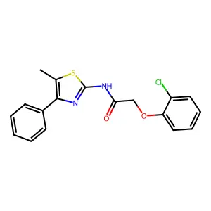 2-(2-chlorophenoxy)-N-(5-methyl-4-phenyl-1,3-thiazol-2-yl)acetamide structure