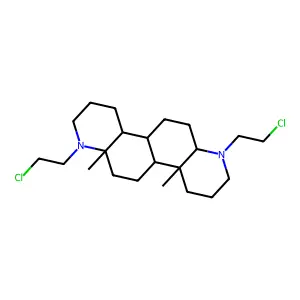 1,7-bis(2-chloroethyl)-4a,6a-dimethyl-2,3,4,4b,5,6,8,9,10,10a,10b,11,12,12a-tetradecahydroquinolino[6,5-f]quinoline structure