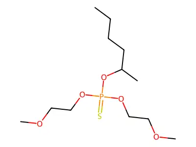 Phosphorothioic acid, O,O-bis(2-methoxyethyl) S-hexyl ester structure
