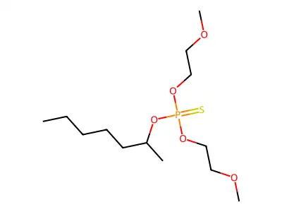 O-Heptan-2-yl O,O-bis(2-methoxyethyl) phosphorothioate structure
