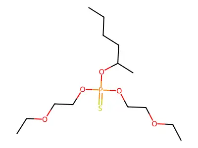 Phosphorothioic acid, O,O-bis(2-ethoxyethyl) S-hexyl ester structure