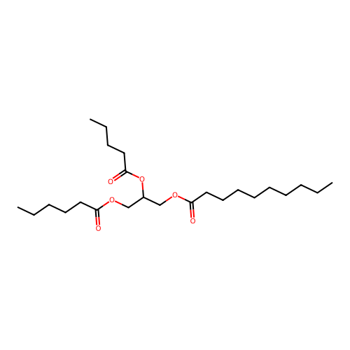 (3-Hexanoyloxy-2-pentanoyloxypropyl) decanoate structure