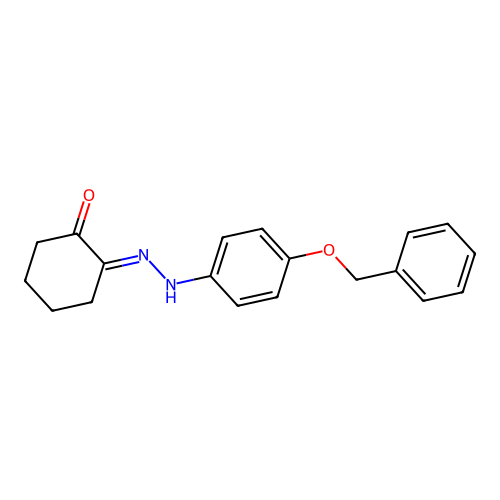 2-[(4-Phenylmethoxyphenyl)hydrazinylidene]cyclohexan-1-one structure
