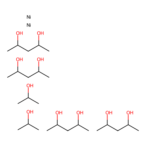 Nickel;tetrakis(pentane-2,4-diol);bis(propan-2-ol) structure